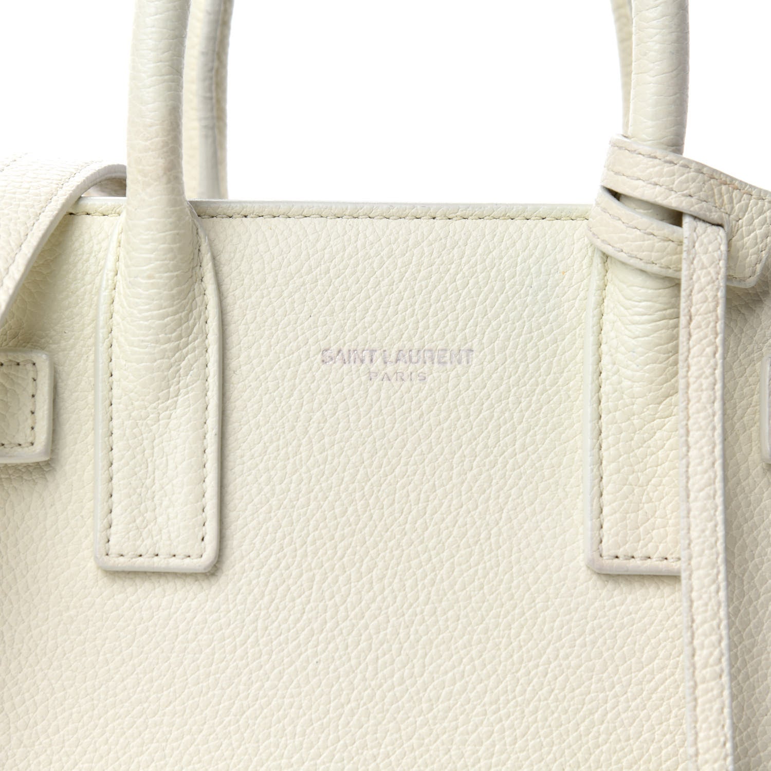 Saint Laurent Grained Calfskin Nano Sac de Jour Dove White 9 of 9