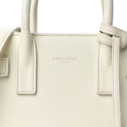Saint Laurent Grained Calfskin Nano Sac de Jour Dove White 9 of 9