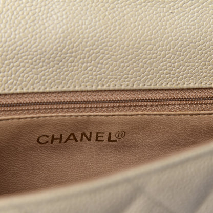 Chanel Caviar Quilted Envelope Flap Crossbody Light Beige 12 of 14