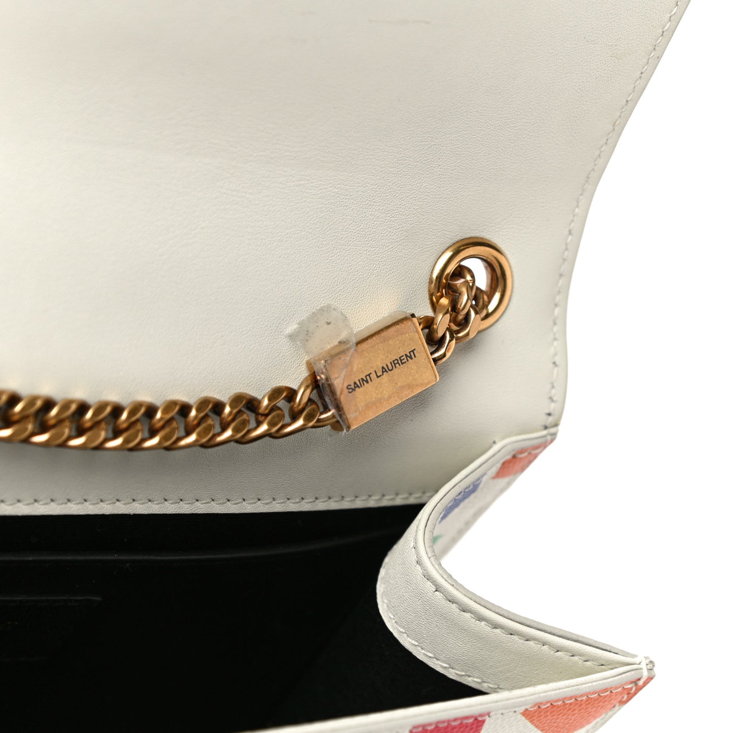Grain De Poudre Small Classic Monogram Shapes Print Kate Satchel White