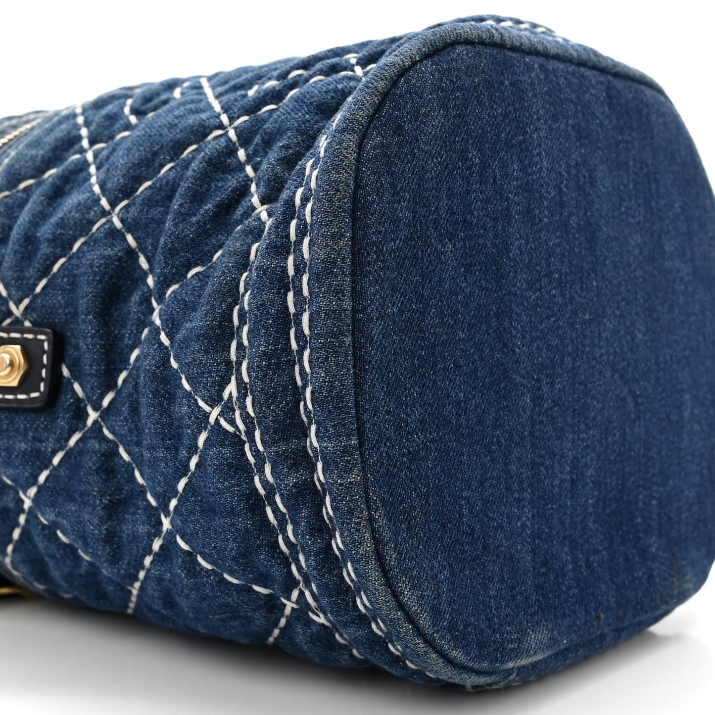 Denim Quilted Denim Trip Vanity Cosmetic Case Blue