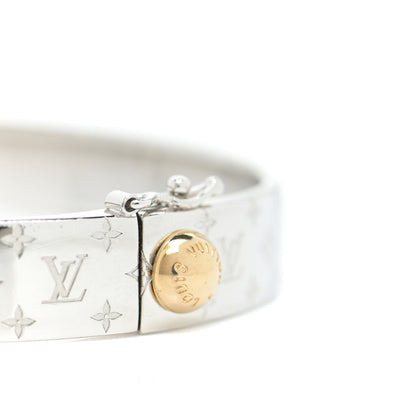 Louis Vuitton Brass Palladium Plated Nanogram Cuff M Silver 7 of 7