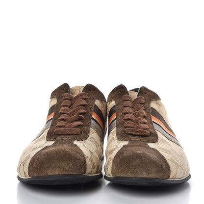 Gucci GG Monogram Suede Web Mens Sneakers 10 Brown 2 of 15