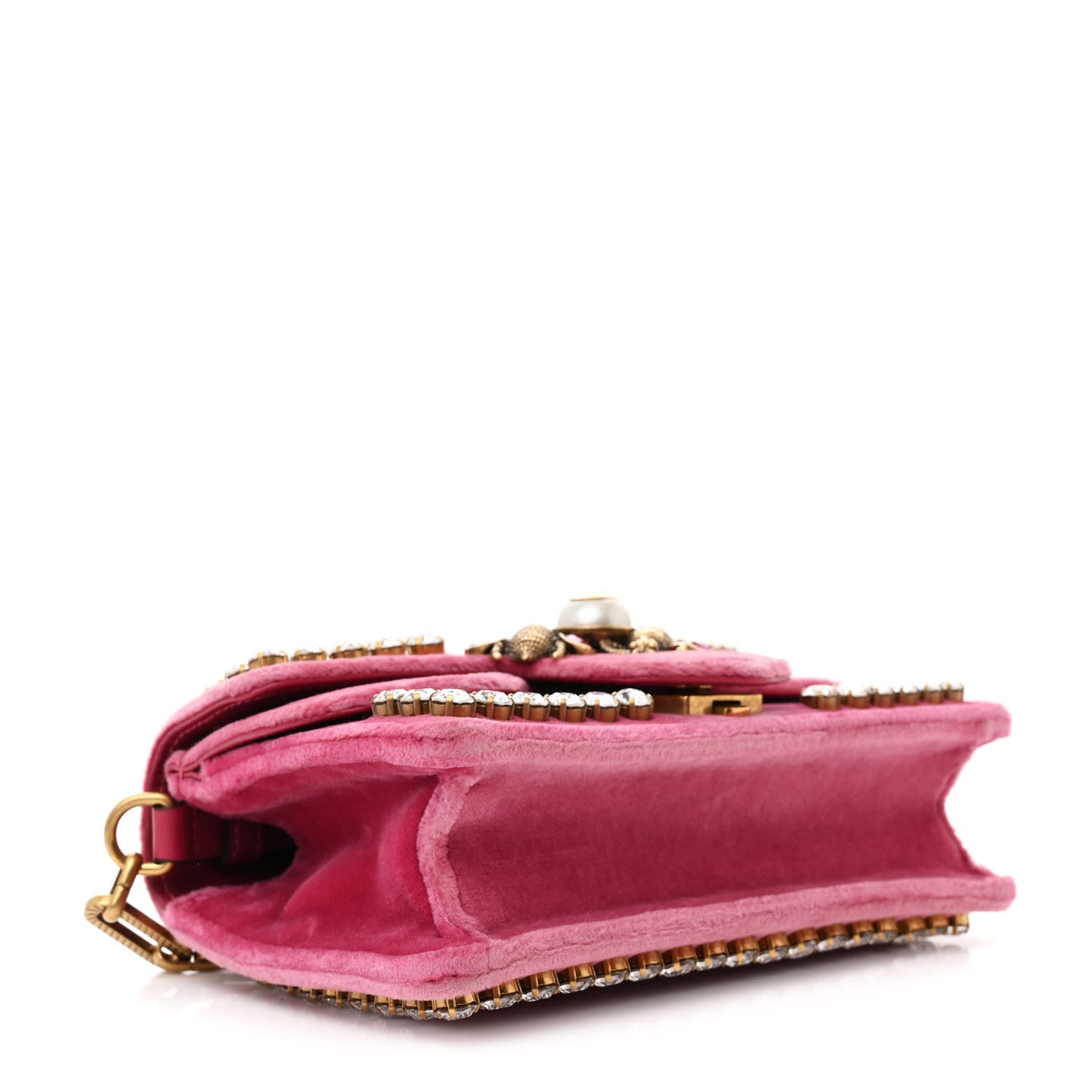 Velvet Crystal Mini Bee Broadway Shoulder Bag Light Raspberry Rose