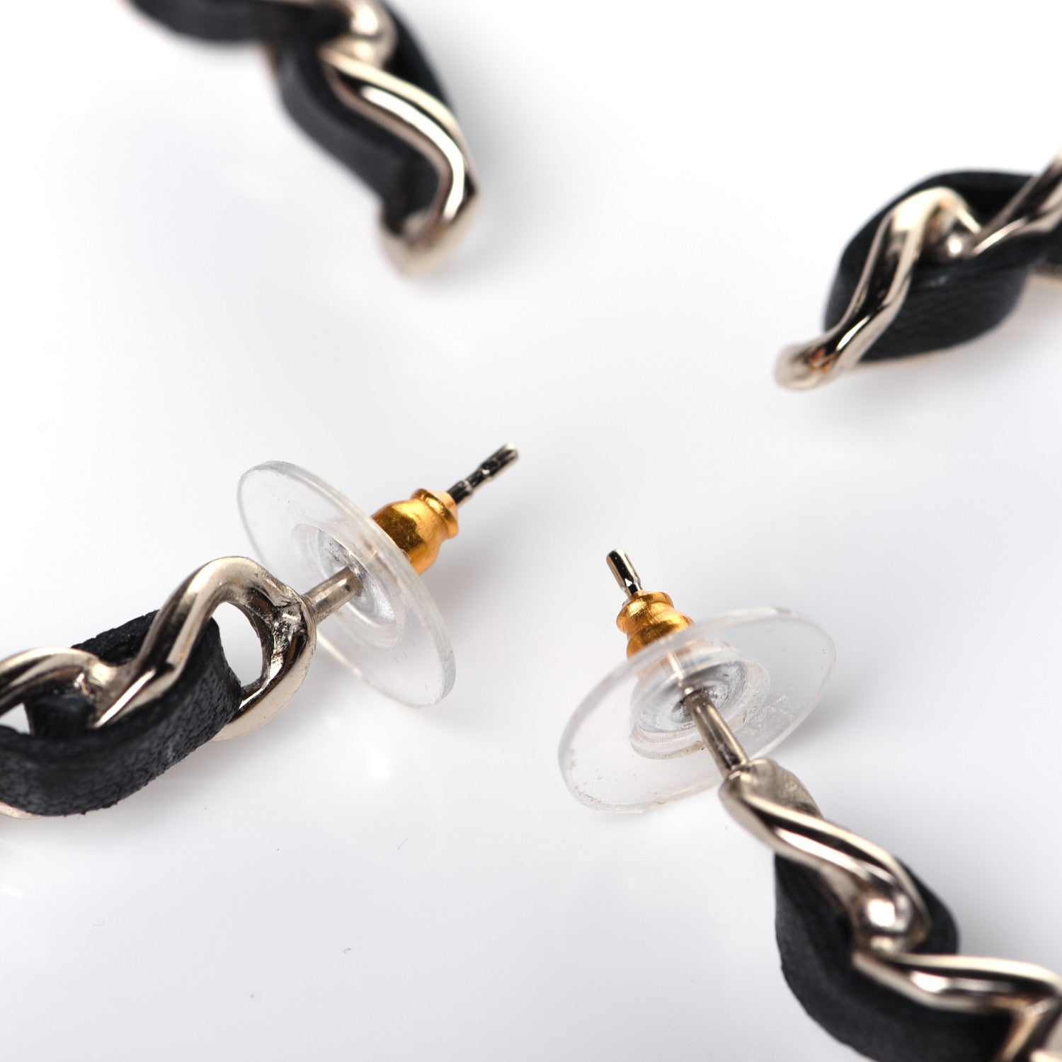 Chanel Lambskin Pearl More Is More CC Chain Hoop Earrings Gold Black 5 of 8