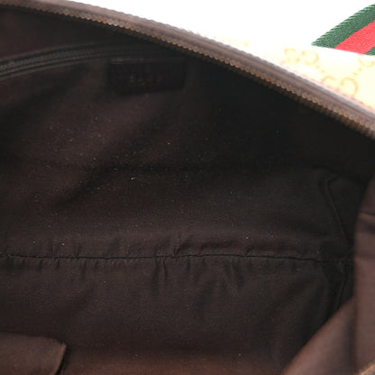 Gucci Monogram Web Medium Half Moon Hobo Dark Brown 5 of 11