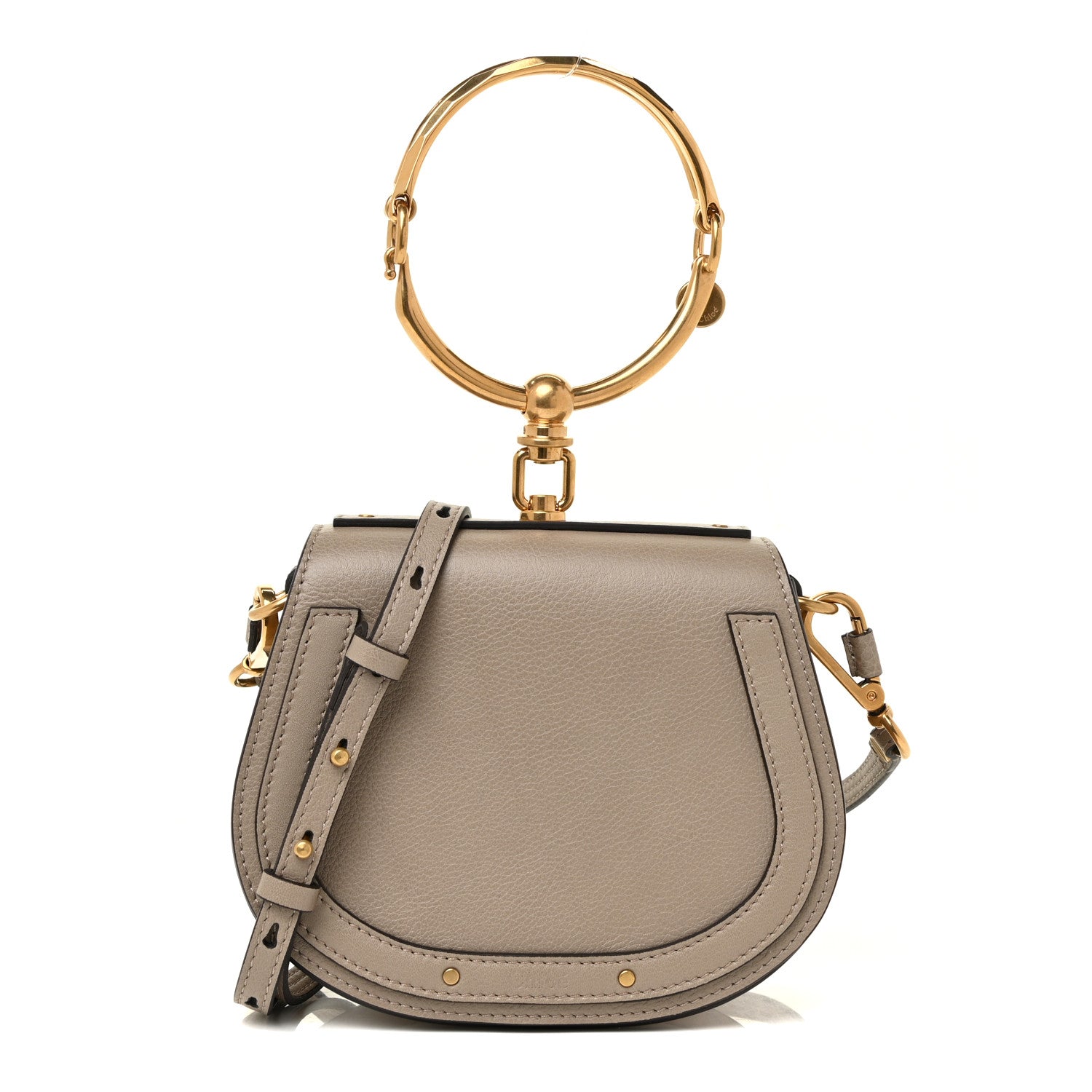 Chloe Calfskin Suede Medium Nile Bracelet Bag Motty Grey 1 of 12