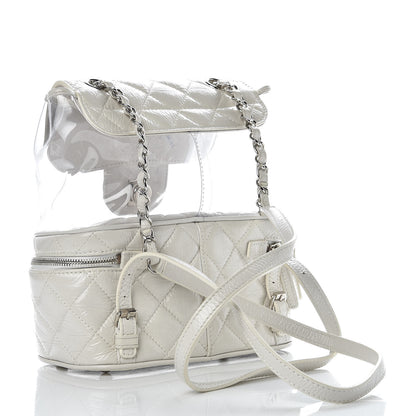 Chanel Crumpled Calfskin PVC Quilted Backpack White 3 of 13