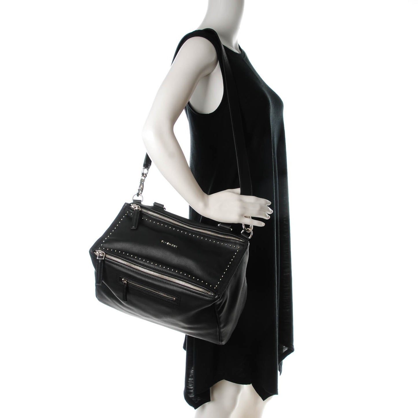 Calfskin Studded Medium Pandora Black