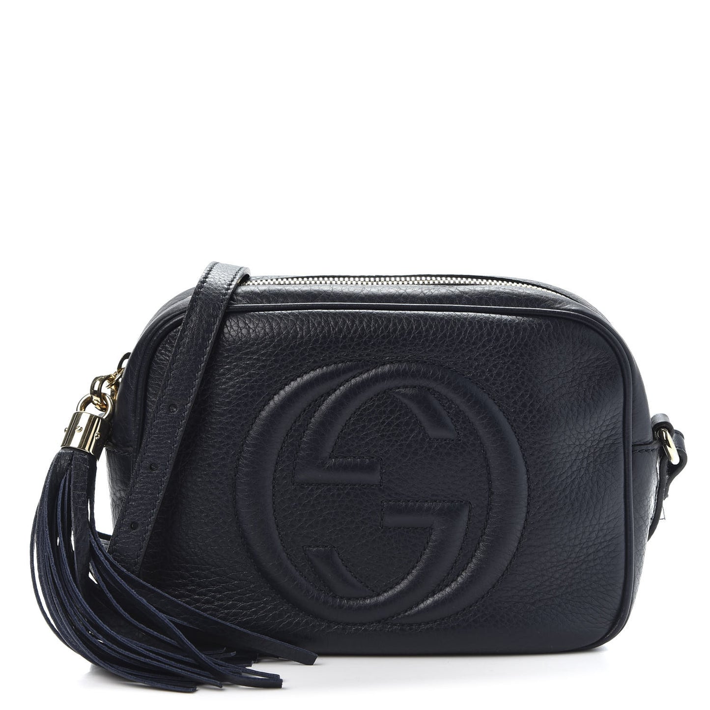 Pebbled Calfskin Small Soho Disco Bag Blue
