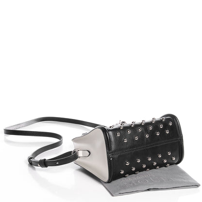 Alexander McQueen Calfskin Studded Mini Padlock Tote Black White 4 of 8