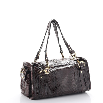 Mulberry Python Alana Shoulder Bag Dark Brown 3 of 10