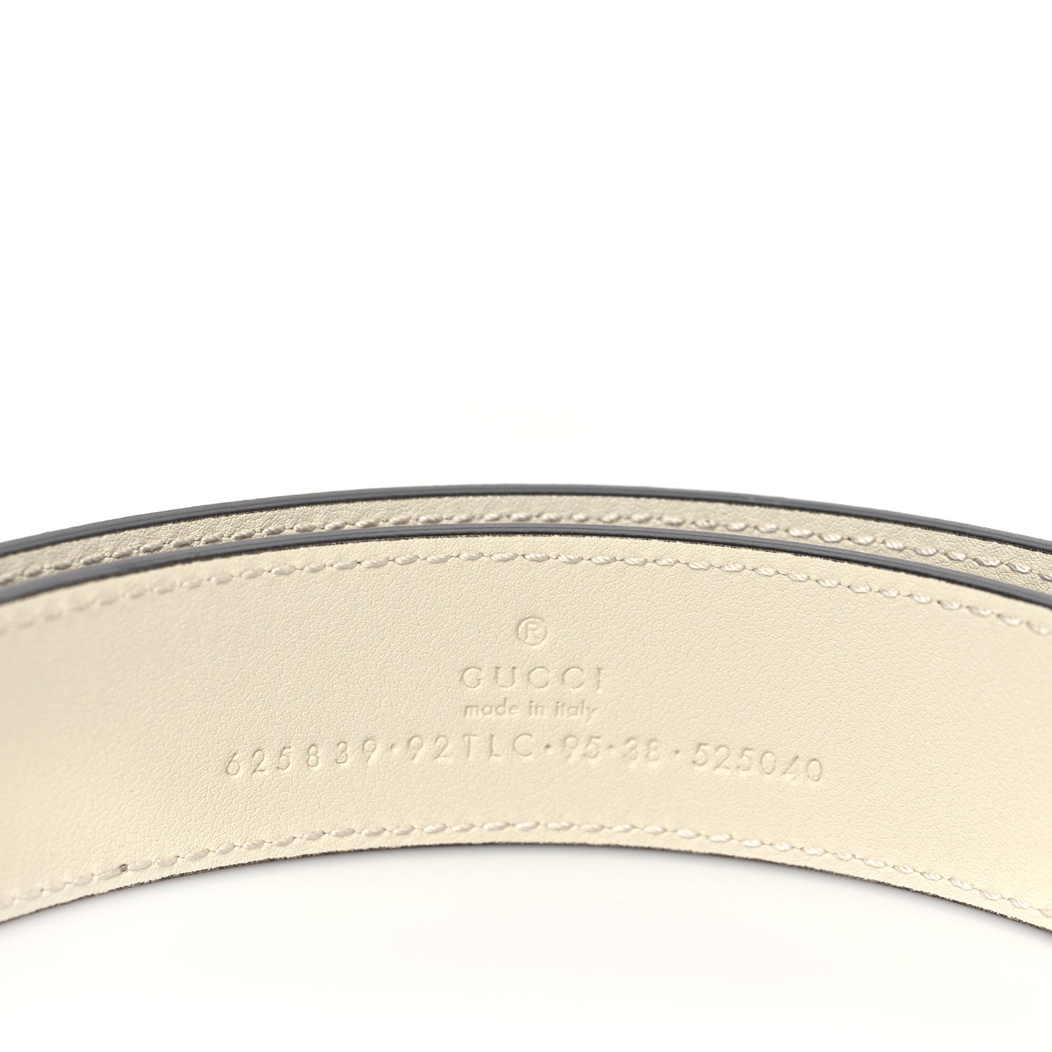 Gucci GG Supreme Monogram Matte Plutone Calfskin Double G 30mm Belt 95 38 Beige Ebony Mystic White 4 of 5