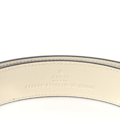 Gucci GG Supreme Monogram Matte Plutone Calfskin Double G 30mm Belt 95 38 Beige Ebony Mystic White 4 of 5