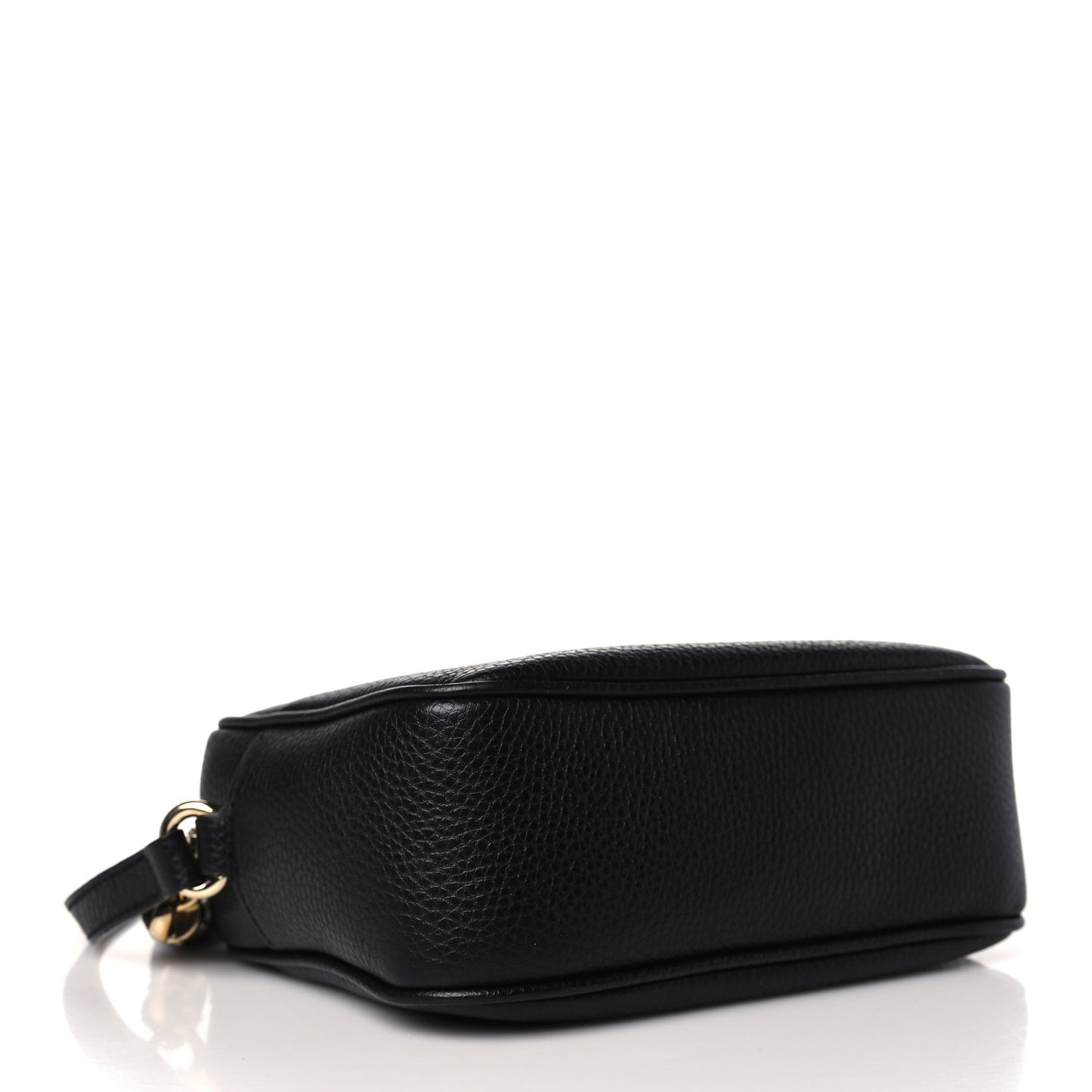 Pebbled Calfskin Small Soho Disco Bag Black