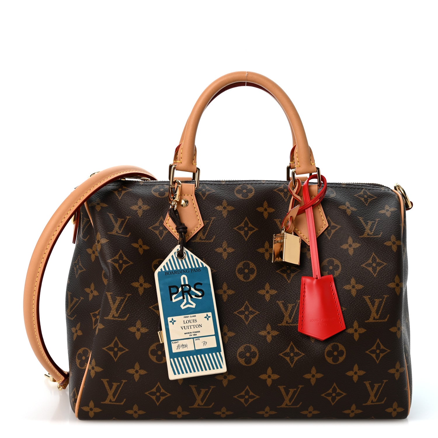 Louis Vuitton Monogram Speedy Soft Crafty 30 Red 1 of 9