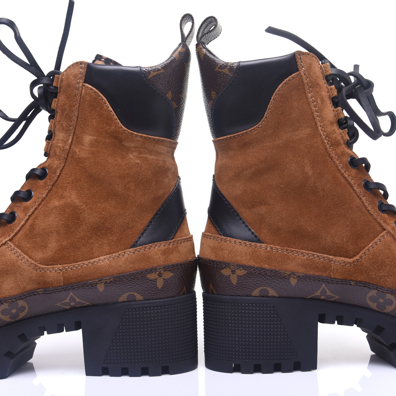 Louis Vuitton Suede Calfskin Monogram Laureate Platform Desert Boots 36 Cognac 12 of 12