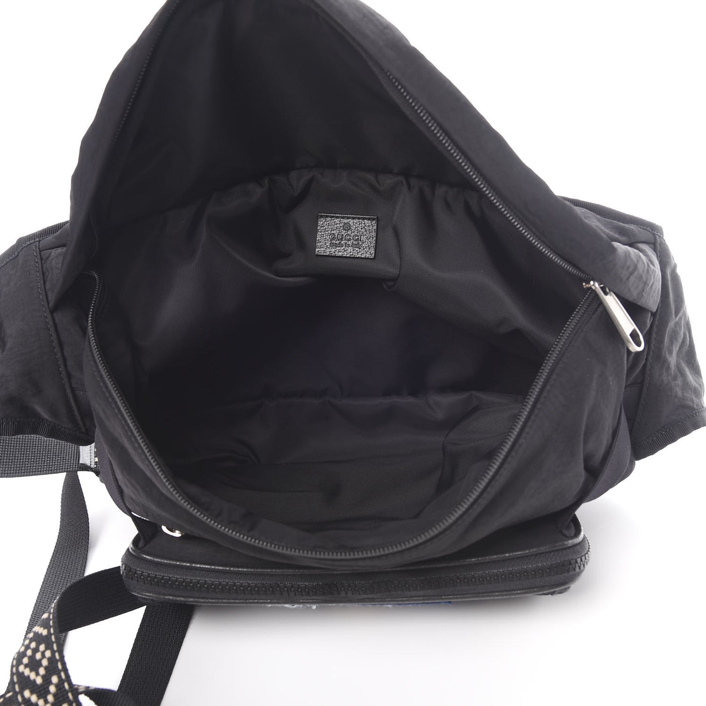 Nylon 80s Logo Patch Belt Bag Black