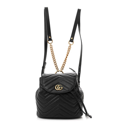 Gucci Calfskin Matelasse GG Marmont Flap Backpack Black 1 of 14