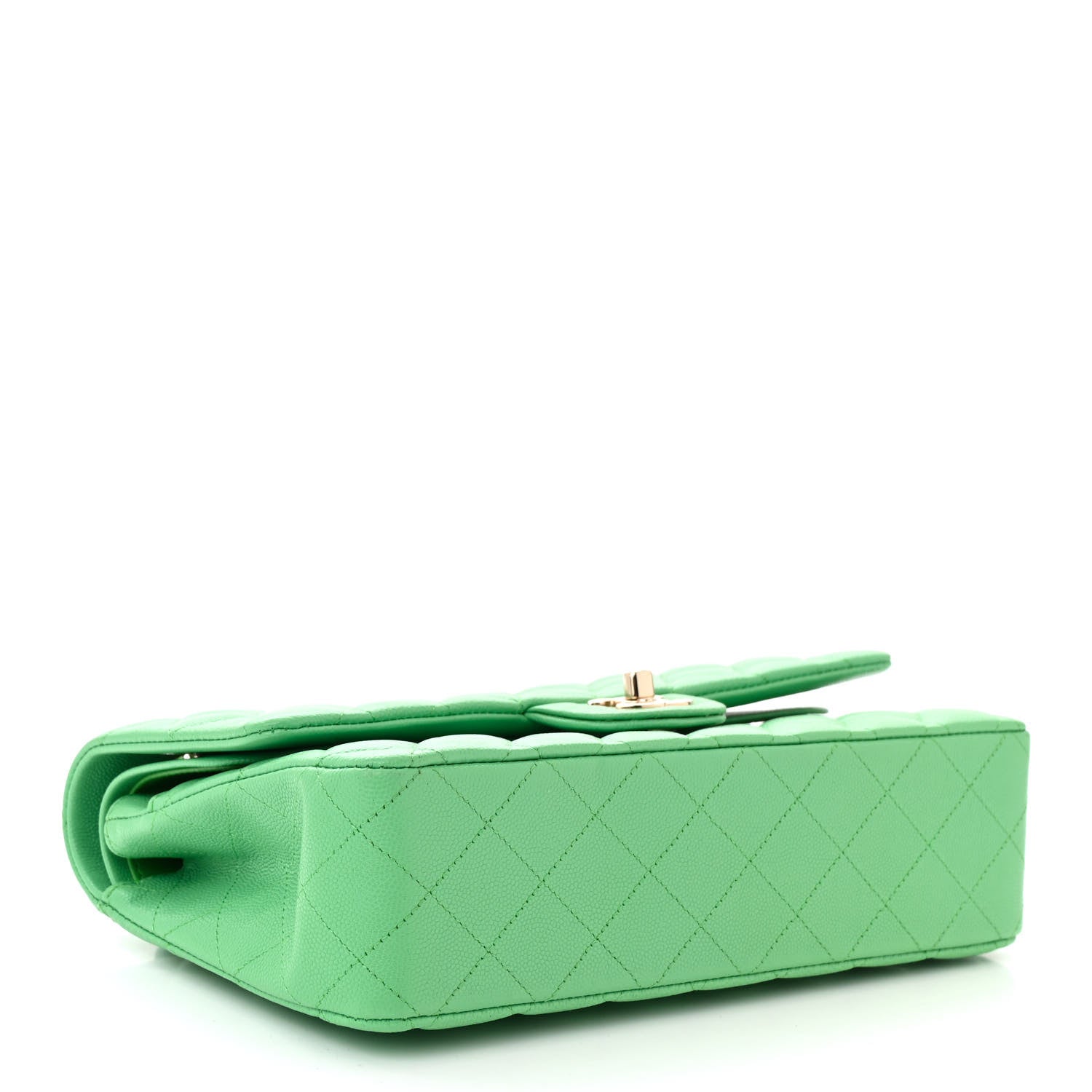 Chanel Caviar Quilted Medium Double Flap Green 4 of 10