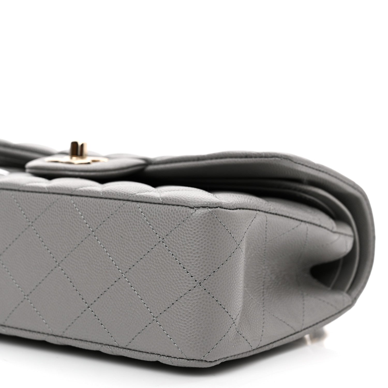 Chanel Caviar Quilted Small Double Flap Grey 9 of 10