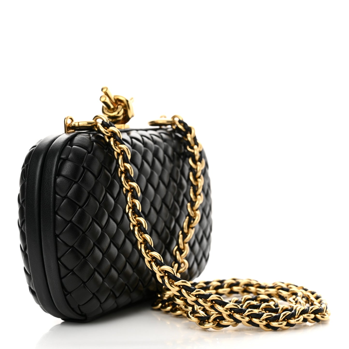 Padded Nappa Intrecciato Knot Chain Black