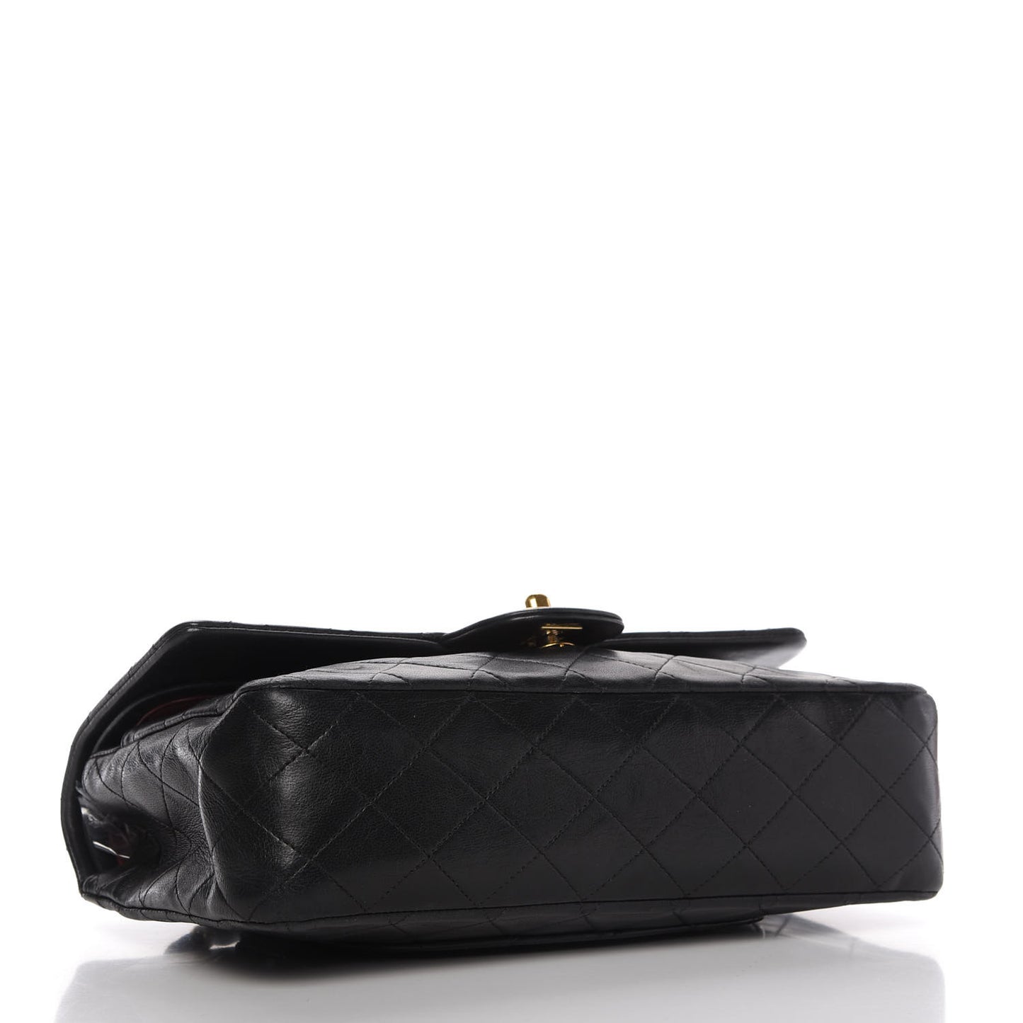Lambskin Quilted Medium Double Flap Black