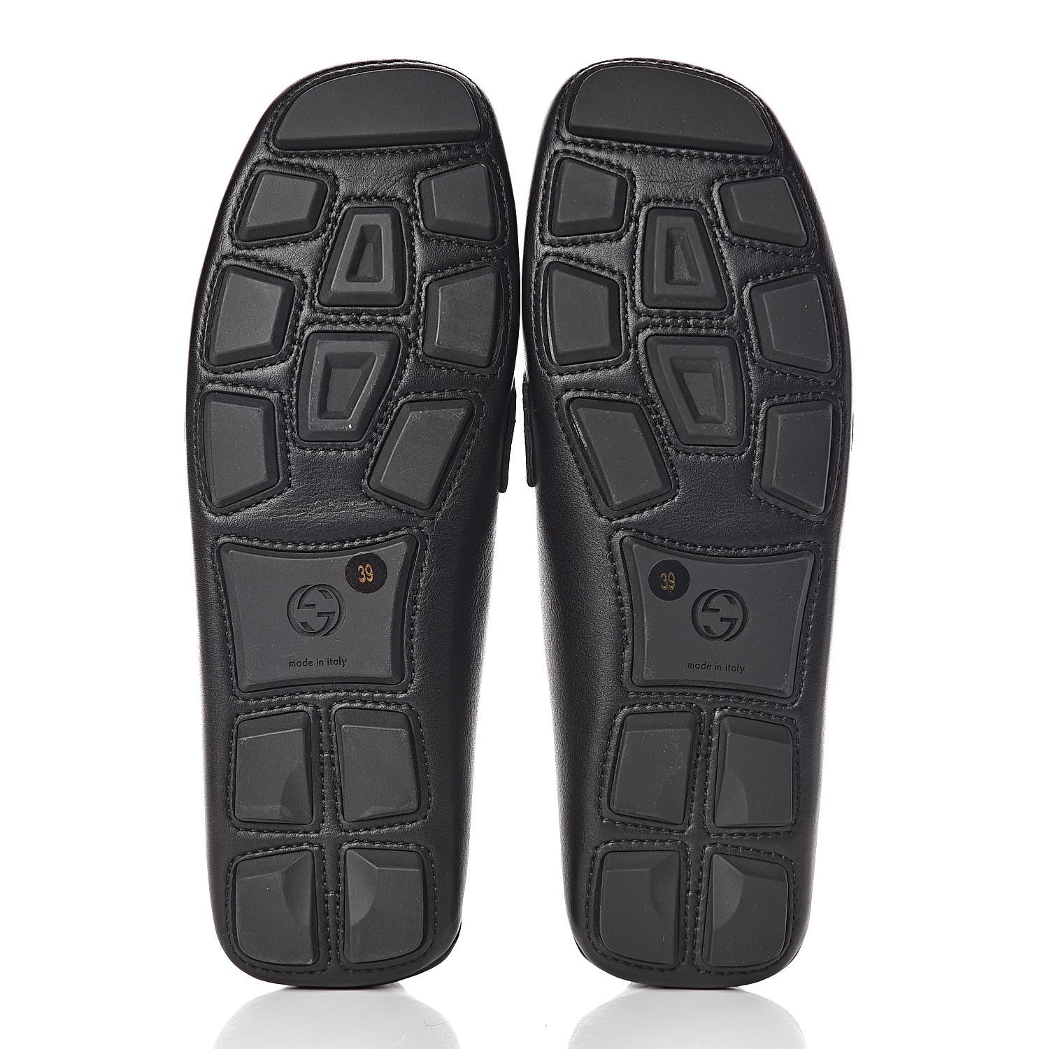 Gucci Calfskin Womens Noel Web Driver Loafers 39 Black 5 of 9