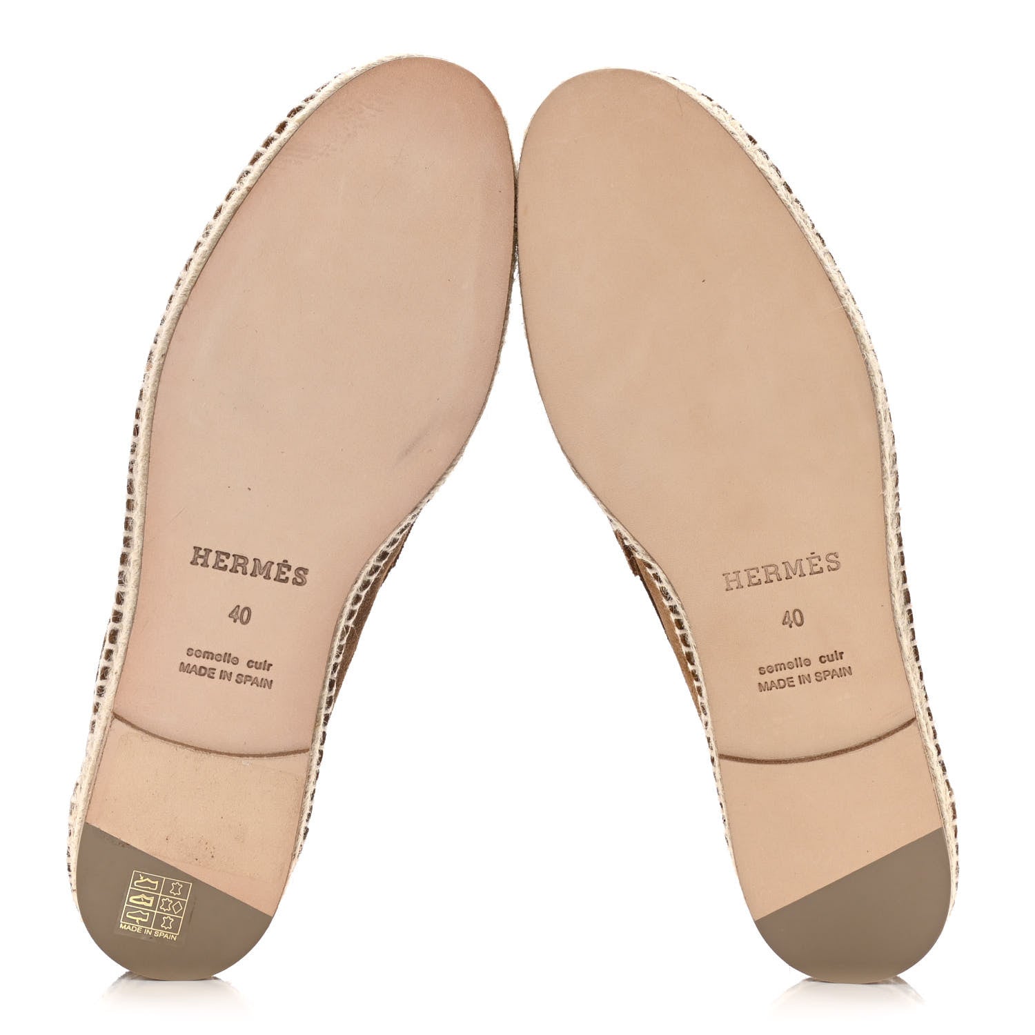 Hermes Suede Calfskin Womens Trip Espadrilles 40 Brun Fume 5 of 9