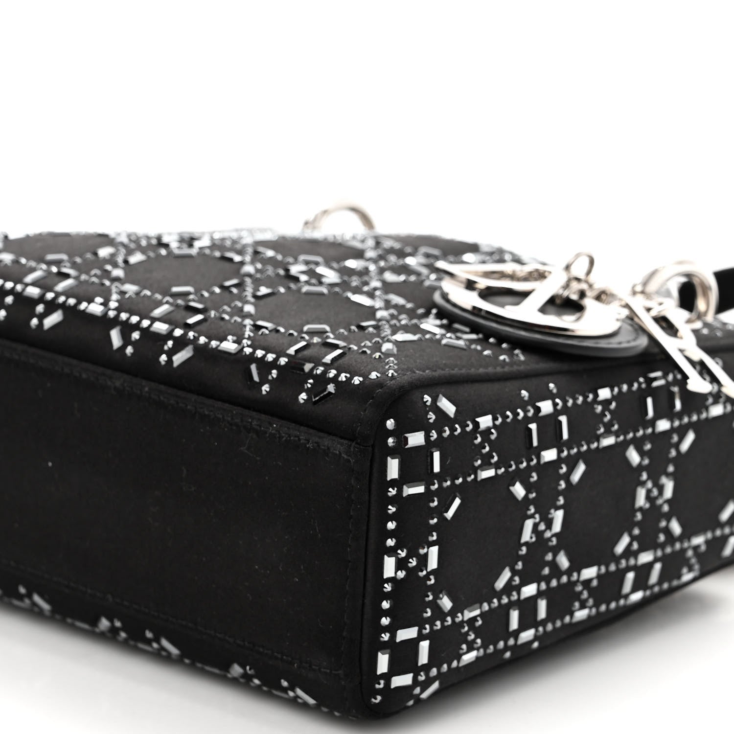 Christian Dior Satin Crystal Cannage Mini Lady Dior Black 9 of 9