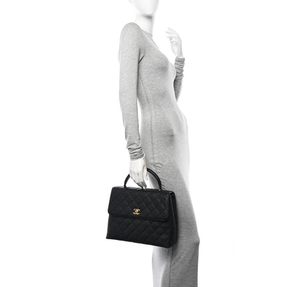 Chanel Caviar Quilted Jumbo Kelly Flap Black 2 of 14