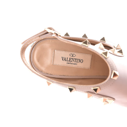 Valentino Garavani Calfskin Rockstud Open Back Ankle Booties 39.5 Poudre 7 of 9