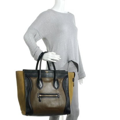 Celine Smooth Calfskin Medium Tri-Color Luggage Olive 2 of 9
