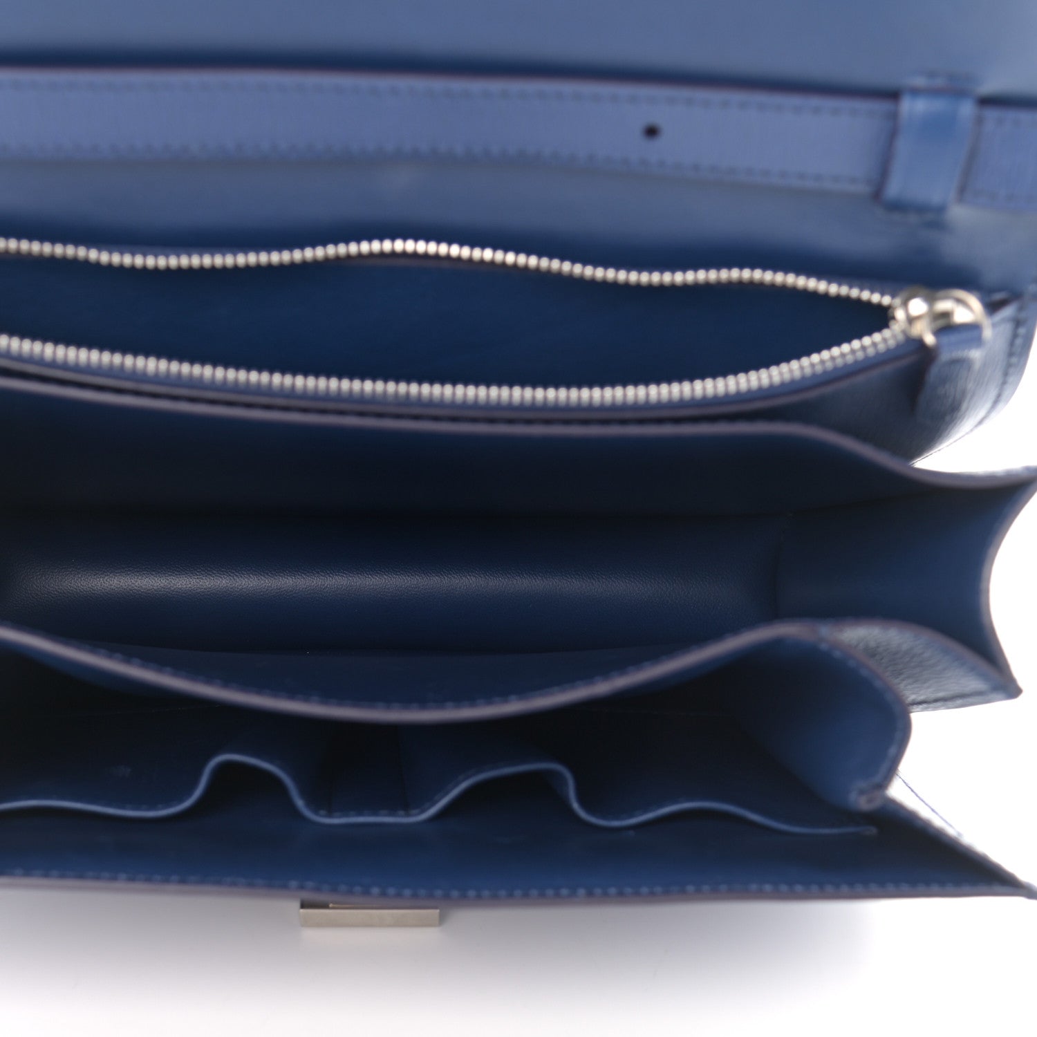 Celine Liege Calfskin Medium Classic Box Flap Bag Blue 5 of 10