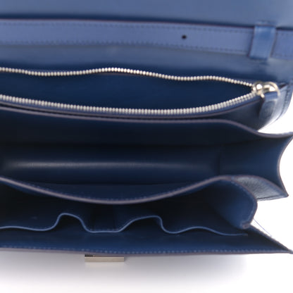 Celine Liege Calfskin Medium Classic Box Flap Bag Blue 5 of 10