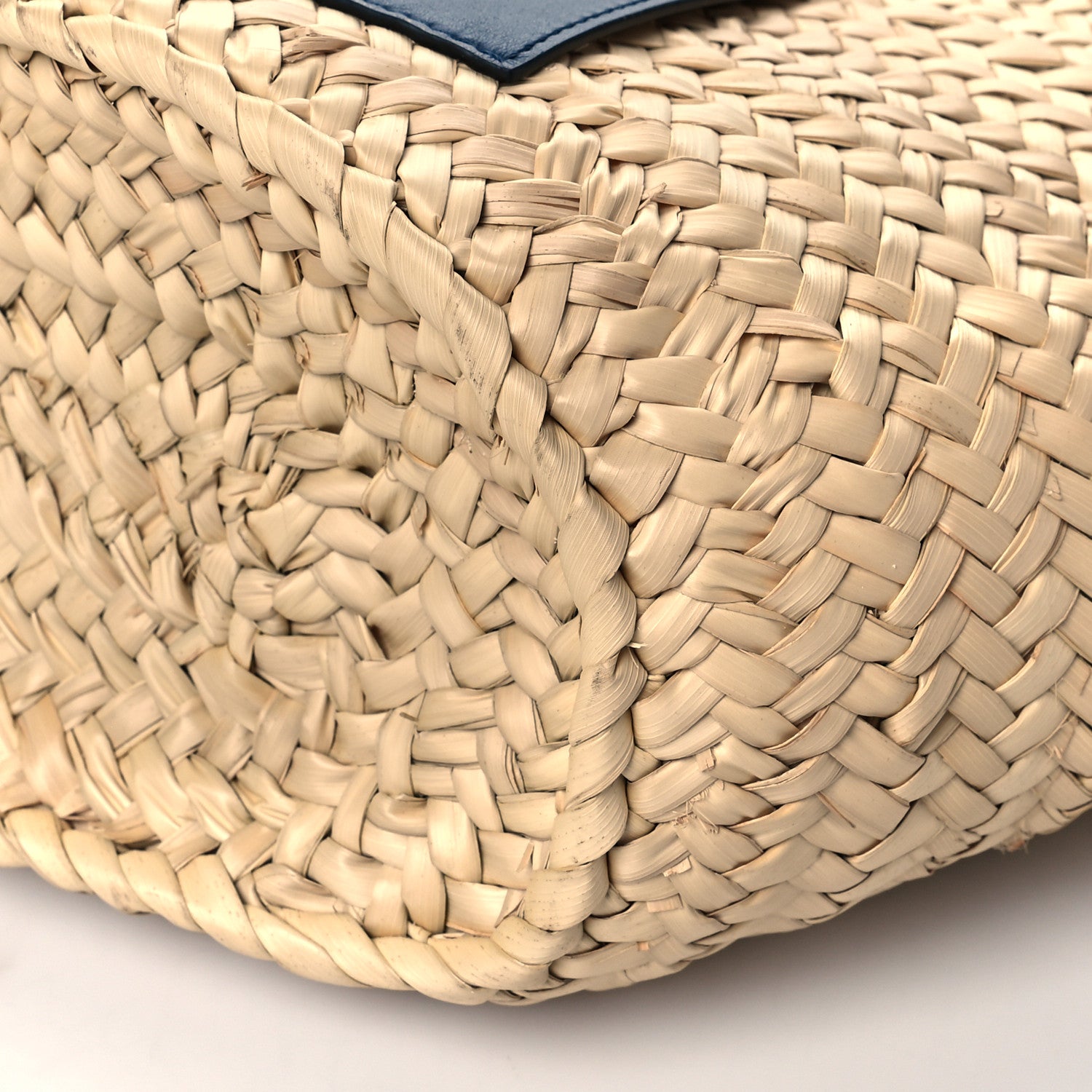 Loewe Raffia Small Basket Tote Bag Natural Tan Navy 7 of 7