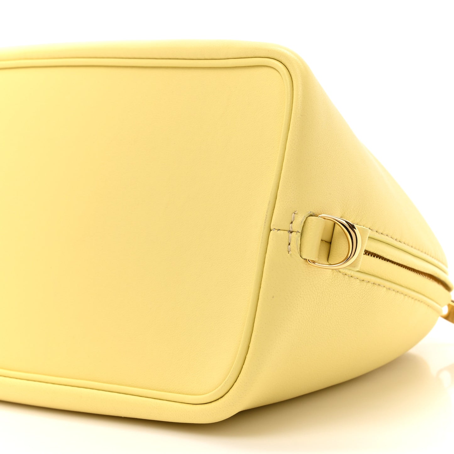 Calfskin Le Calino Ring Top Handle Bag Pale Yellow
