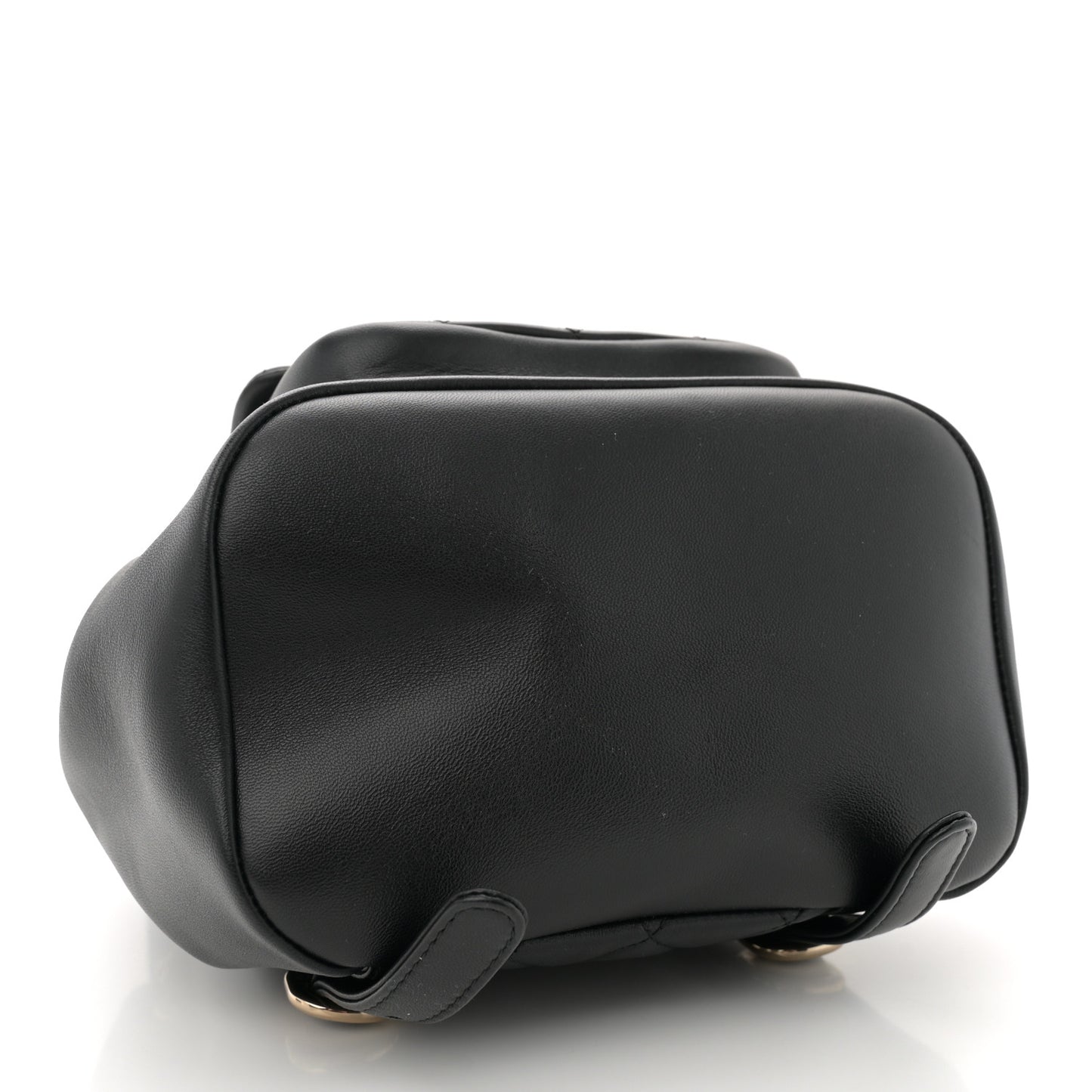 Lambskin Quilted Small Duma Drawstring Backpack Black