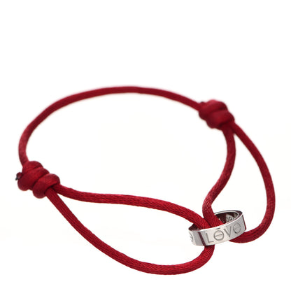 Cartier 18K White Gold Charity LOVE Adjustable Cord Bracelet Red 1 of 7