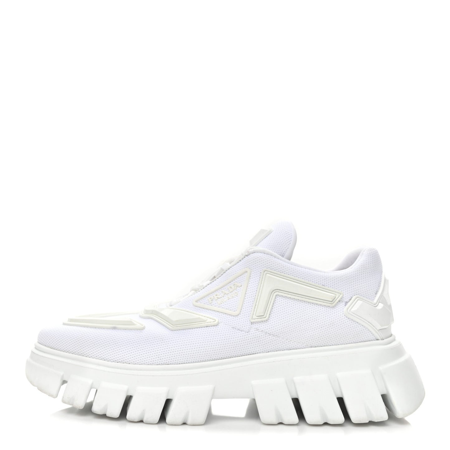 Rubber Technical Knit Fabric Triangle Logo Evolution 55mm Sneakers 39 White