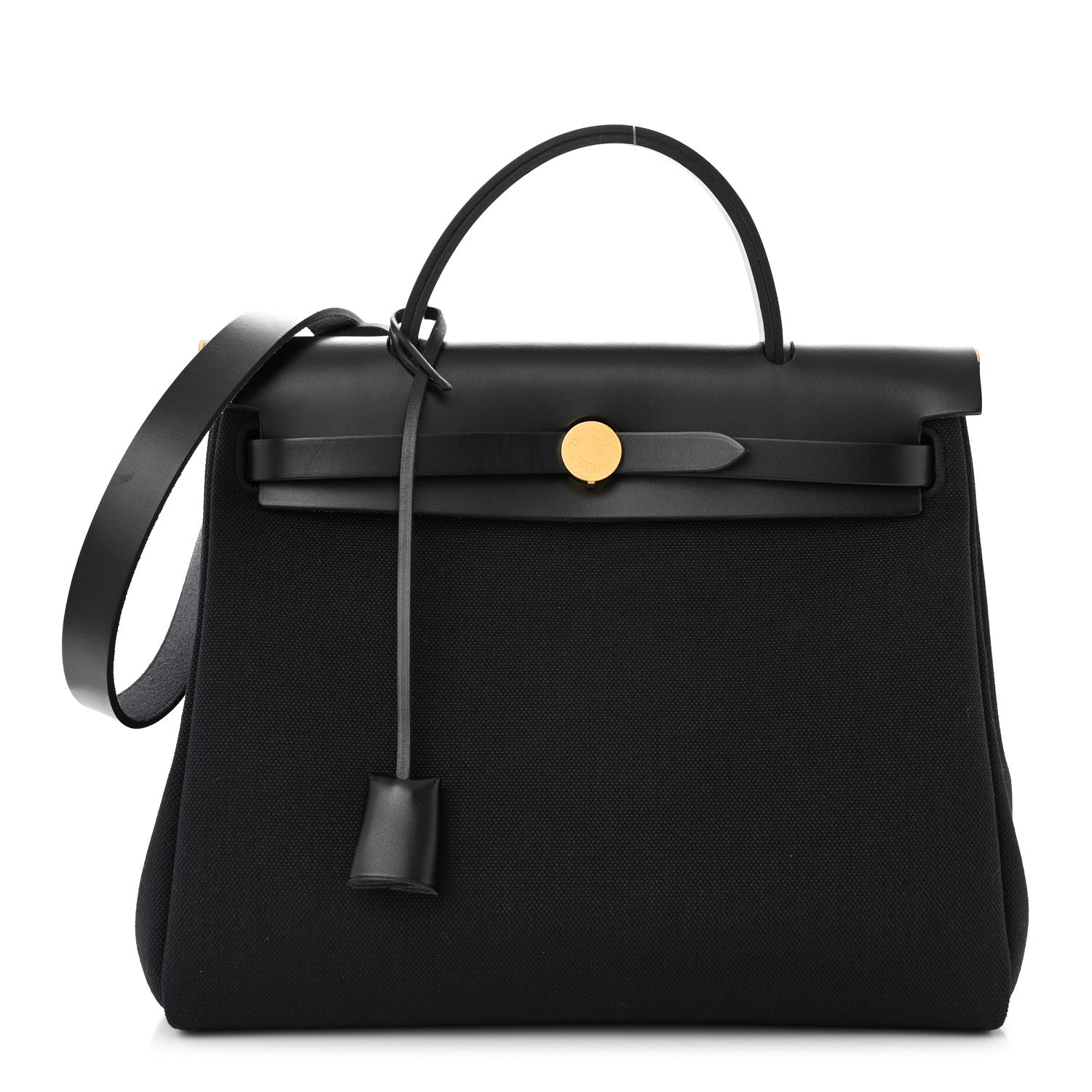 Hermes Military Toile Vache Hunter Herbag Zip PM 31 Black 3 of 12