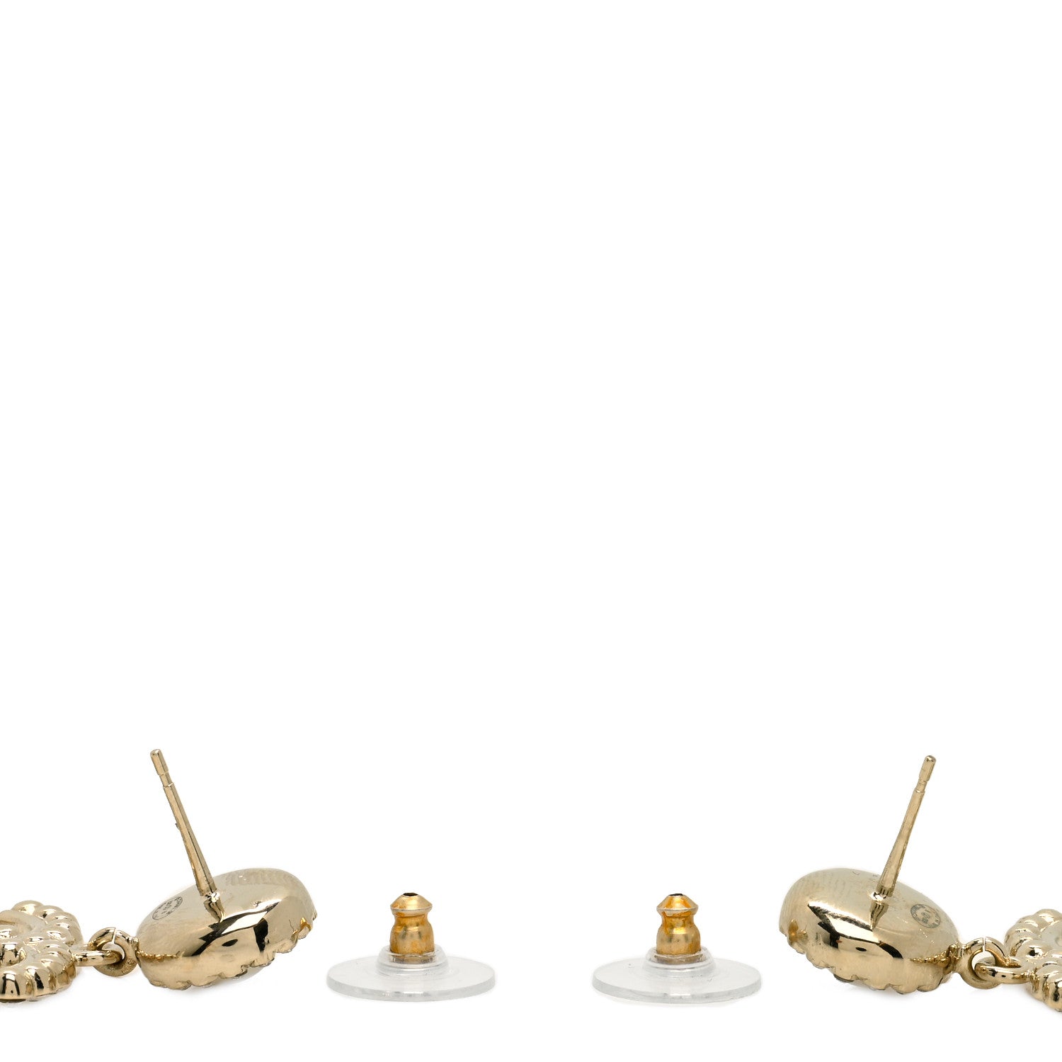 Chanel Crystal Pearl Bow-tiful CC Drop Earrings Gold 2 of 3