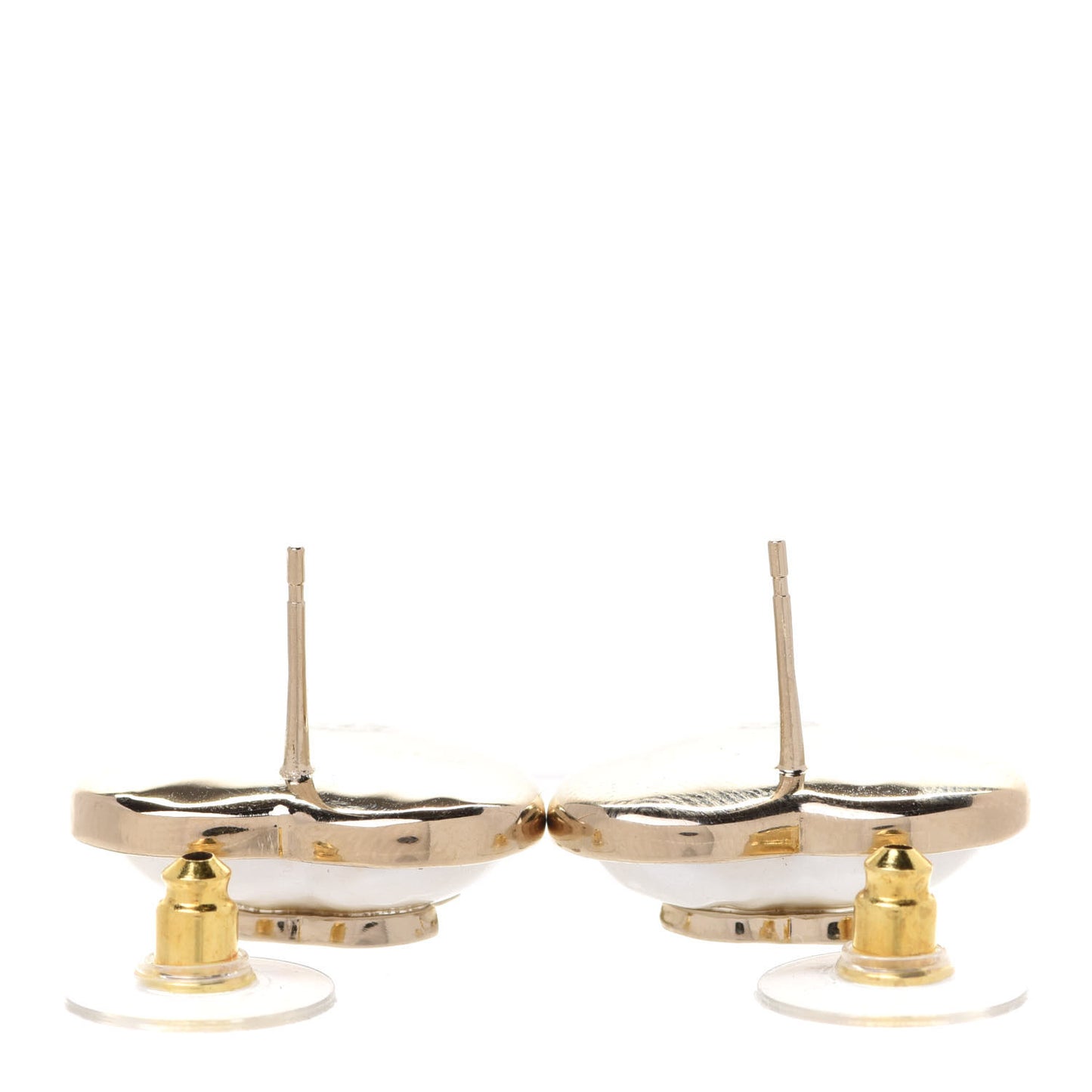 Pearl CC Heart Earrings Gold