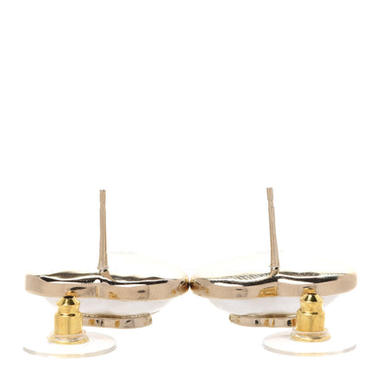 Chanel Pearl CC Heart Earrings Gold 3 of 5