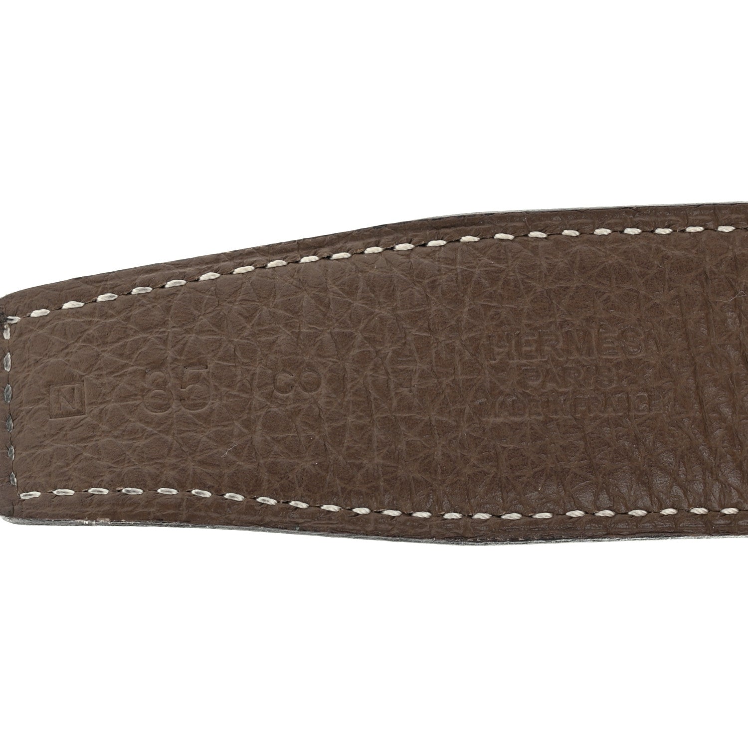 Hermes Box Togo 24mm Gamma Belt 85 34 Black Etoupe 3 of 5