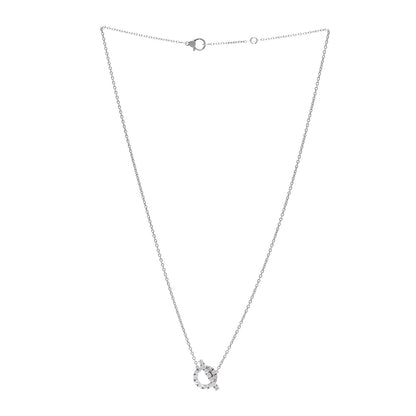 Hermes 18K White Gold Diamond Finesse Pendant Necklace 3 of 6