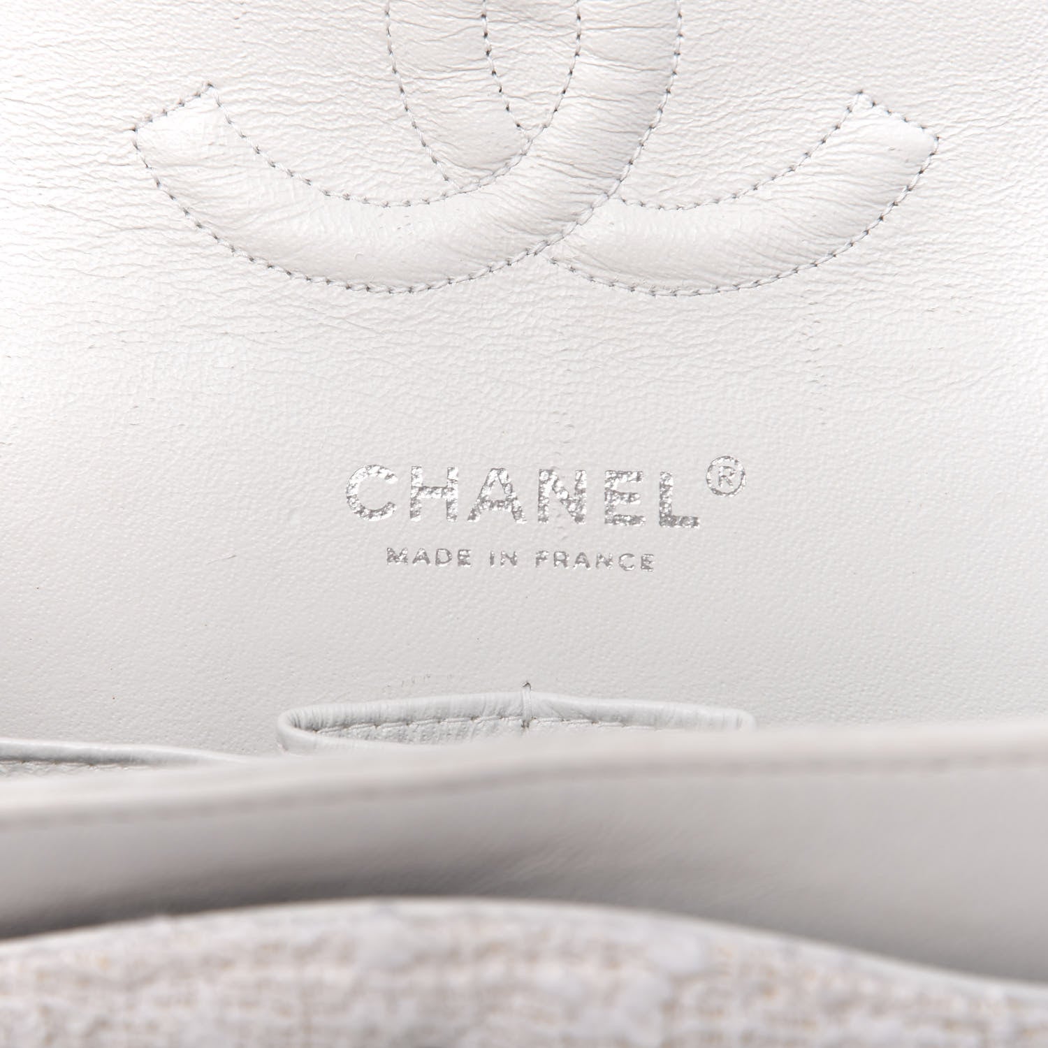 Chanel Tweed Medium Double Flap White 6 of 15