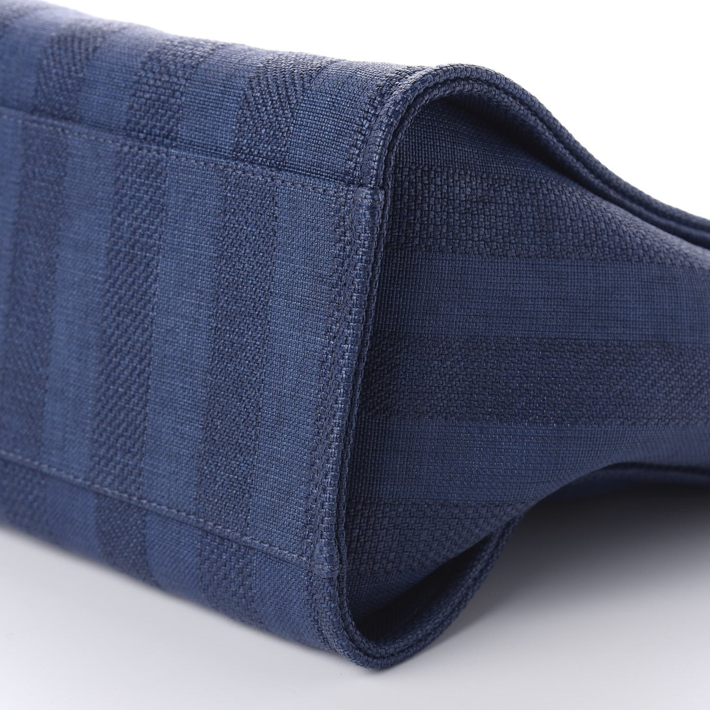 Mixed Fibers Striped Medium Deauville Tote Navy Blue