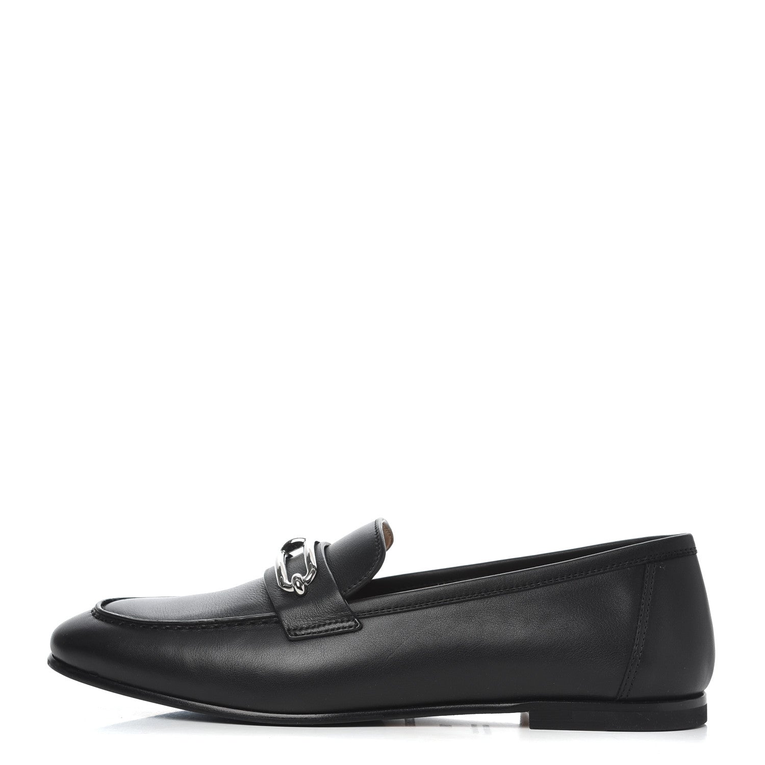 Hermes Calfskin Womens Colette Loafers 38 Black 1 of 17