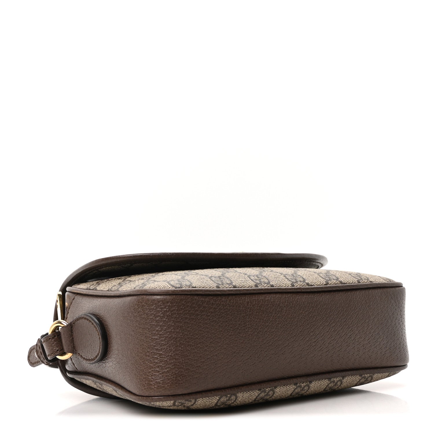Gucci GG Supreme Monogram Textured Dollar Calfskin Web Studded Mini Ophidia Flap Shoulder Bag Beige Ebony New Acero 4 of 10